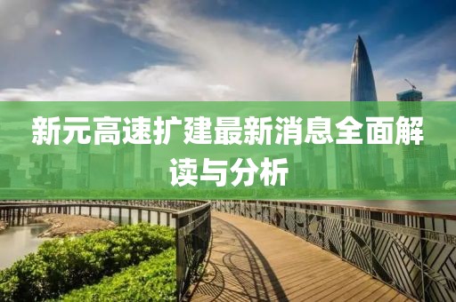 新元高速擴建最新消息全面解讀與分析