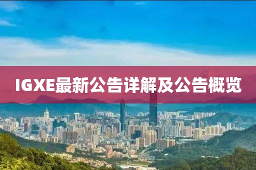 IGXE最新公告詳解及公告概覽